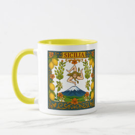 Sicilia Mt.Etna Trinacria Design Mug Tasse