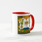 Sicilia Mt.Etna Trinacria Design Mug Tasse (VorderseiteRechts)