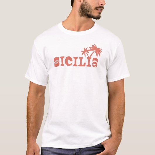 Sicilia Palm Island Sunset T-Shirt (Vorderseite)