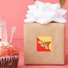 Sicilia 🇮 🇹 ☀️ quadratischer aufkleber