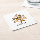 Sicilia Rechteckiger Pappuntersetzer (angewinkelt)