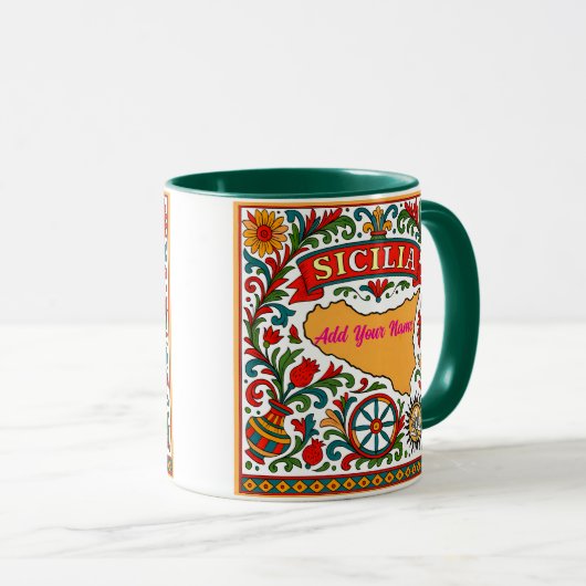 Sicilia Sicilian Design (customize with name) Tasse (VorderseiteRechts)