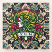 Sicilia Sicilian Design Glasuntersetzer (Vorderseite)