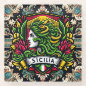 Sicilia Sicilian Design Glasuntersetzer (Vorderseite)