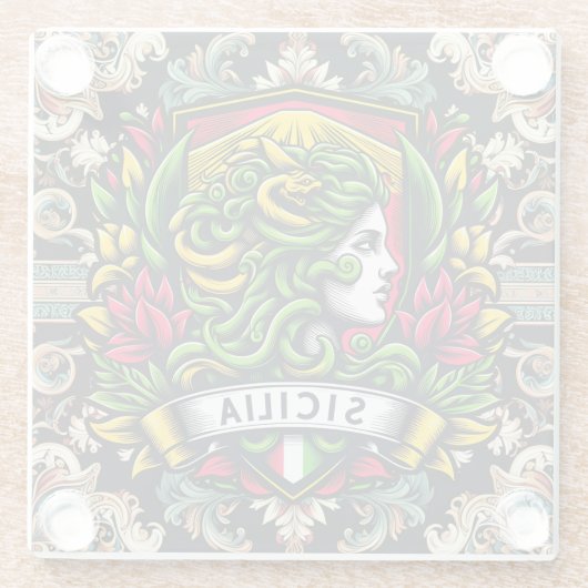 Sicilia Sicilian Design Glasuntersetzer (Rückseite)