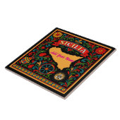 Sicilia Sicilian Design Tile (customize with name) Fliese (Seite)