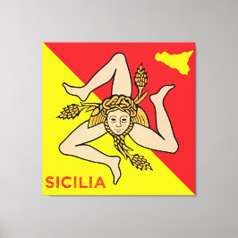 Sicilia Sicilian Flag of Sicily Trinacria Pillow Leinwanddruck