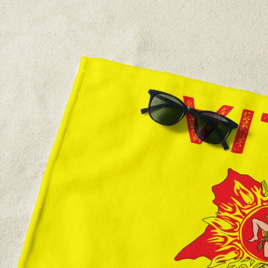 Sicilia Sicilian Flag Trinacria Strandtuch (Beispiel)