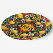 Sicilia Sicilian Paper Plate Pappteller (Schrägansicht)
