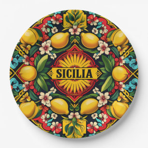 Sicilia Sicilian Paper Plate Pappteller