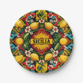 Sicilia Sicilian Paper Plate Pappteller (Vorderseite)