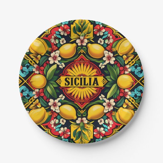 Sicilia Sicilian Paper Plate Pappteller (Vorderseite)