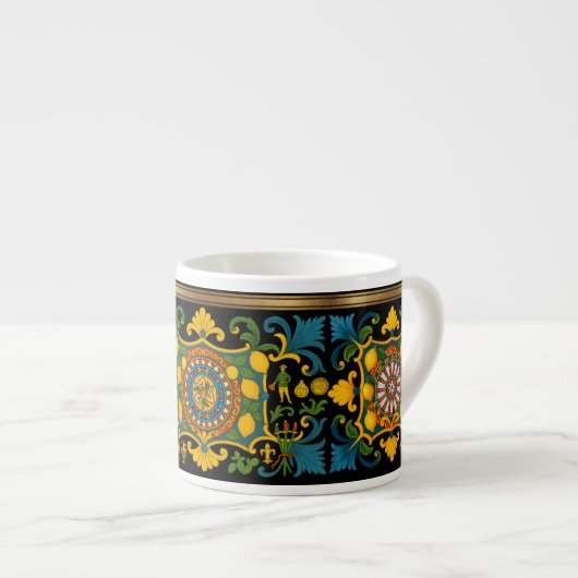 Sicilia Sicilian Pattern Espresso Cup Espressotasse (Vorderseite Rechts)