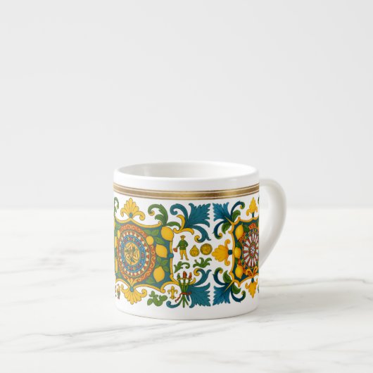 Sicilia Sicilian Pattern Espresso Cup Espressotasse (Vorderseite Rechts)