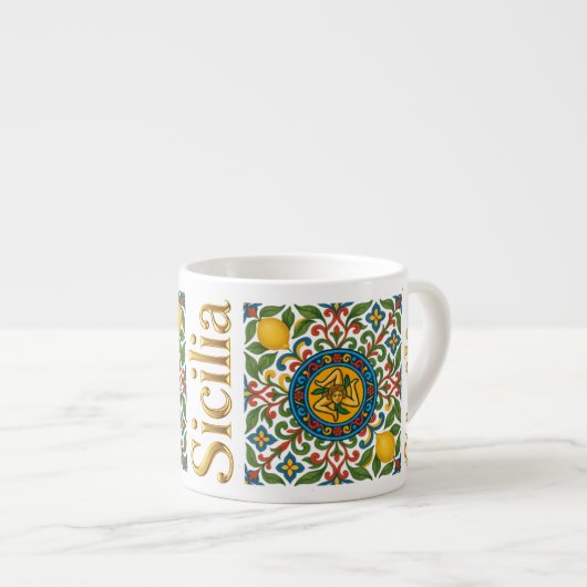Sicilia Sicilian Pattern Espressotasse (Vorderseite Rechts)