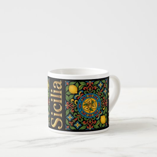 Sicilia Sicilian Pattern Espressotasse (Vorderseite Rechts)