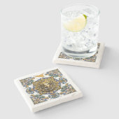 Sicilia Sicilian Pattern Steinuntersetzer (Seitenansicht)