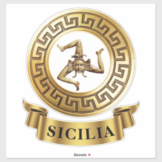 Sicilia Sicily Trinacria Symbol Aufkleber (Blatt)