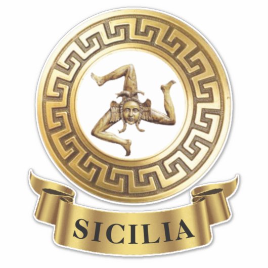 Sicilia Sicily Trinacria Symbol Aufkleber (Vorderseite)