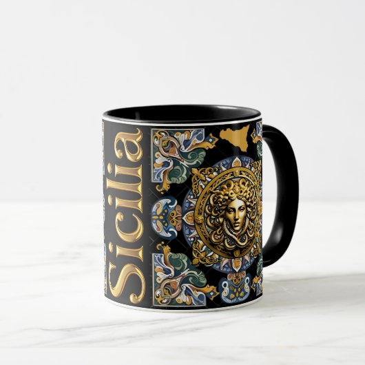 Sicilia Sizilian Pattern Klassische Tasse, 11 oz T Tasse (VorderseiteRechts)