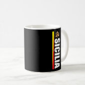 Sicilia Soccer Gifts Proud Sicilian Trinacria Flag Kaffeetasse (VorderseiteRechts)