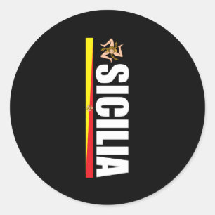 Sicilia Soccer Proud Sicilian Trinacria Flag Si Runder Aufkleber
