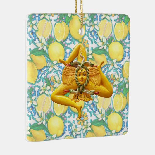 Sicilia Trinacria Blume Lemon Sicily Italien Flora Keramikornament (Rechts)