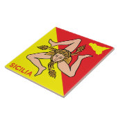 Sicilia Trinacria sizilianische Flaggengestaltung Fliese (Seite)