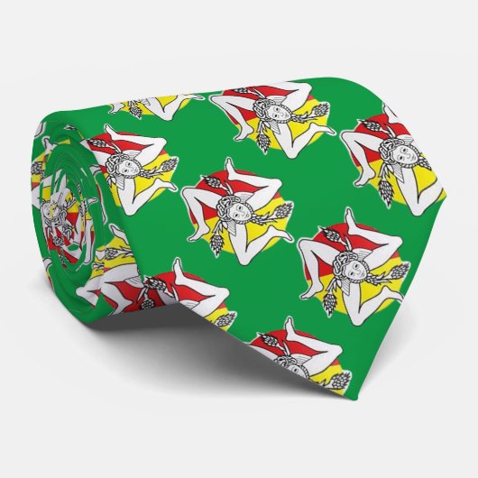 Sicilia (Trinacria Symbol) Premium Neck Tie Krawatte (Gerollt)