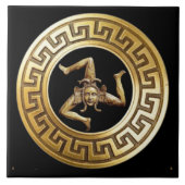 Sicilia Trinacria Wall Tile Fliese (Vorderseite)