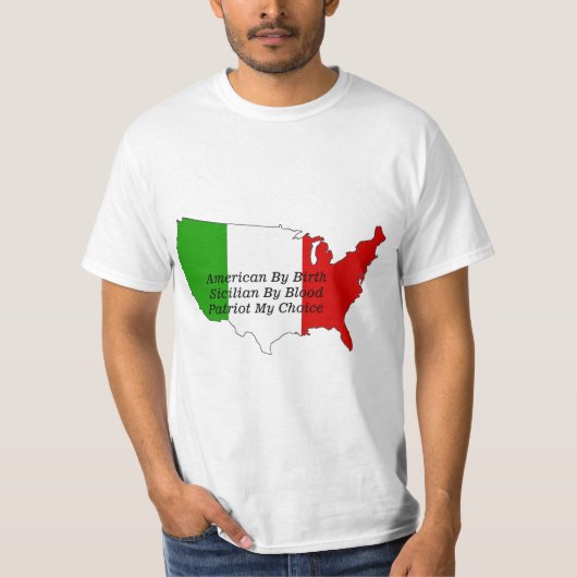 Sicilian American Italian USA Map  T-Shirt (Vorderseite)