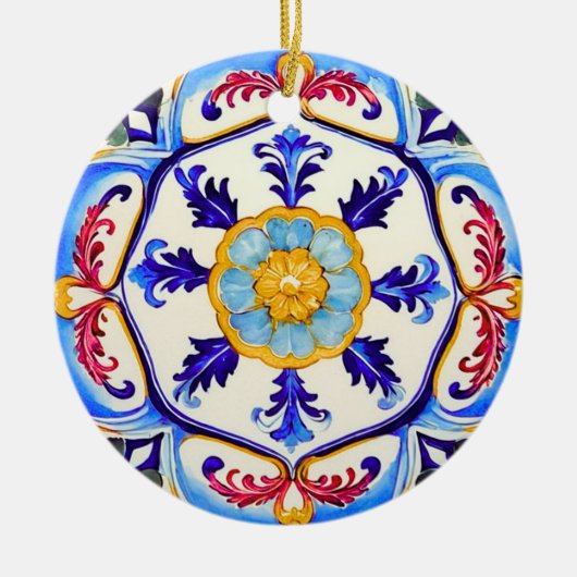 Sicilian Baroque Flower I Keramik Ornament (Vorne)