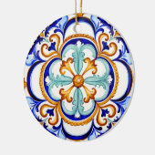 Sicilian Baroque Flower II Keramik Ornament (Links)
