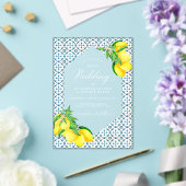 Sicilian Blue Tiles Summer Lemon Boho Wedding Acryleinladungen (In Situ (Hochzeit))