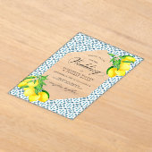 Sicilian Blue Tiles Summer Lemon Boho Wedding Acryleinladungen (Ablage )