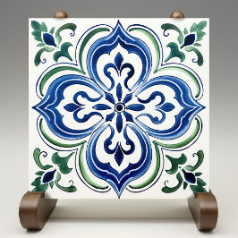 Sicilian Garden Watercolor Blue Green Fliese