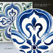 Sicilian Garden Watercolor Blue Green Fliese