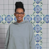 Sicilian Garden Watercolor Blue Green Fliese