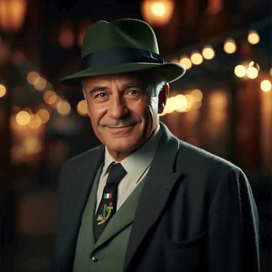 Sicilian Italian Card Ace of Swords Nostalgia Grey Krawatte