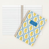 Sicilian Lemon + Blue Trellis Personalized Notizblock (Innen)