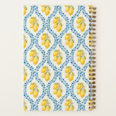 Sicilian Lemon + Blue Trellis Personalized Notizblock (Rückseite)