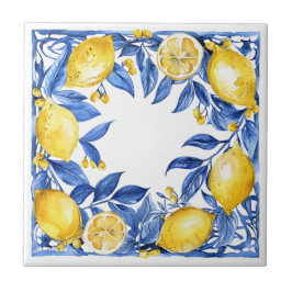 Sicilian Lemon Tiles Pattern Mediterranean Dolce  Fliese