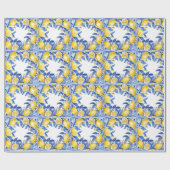Sicilian Lemon Tiles Pattern Mediterranean Dolce  Geschenkpapier (Flach)