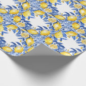 Sicilian Lemon Tiles Pattern Mediterranean Dolce  Geschenkpapier (Ecke)