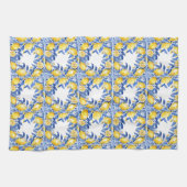 Sicilian Lemon Tiles Pattern Mediterranean Dolce  Geschirrtuch (Horizontal)