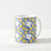 Sicilian Lemon Tiles Pattern Mediterranean Dolce  Kaffeetasse (VorderseiteRechts)