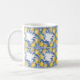 Sicilian Lemon Tiles Pattern Mediterranean Dolce  Kaffeetasse