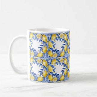 Sicilian Lemon Tiles Pattern Mediterranean Dolce  Kaffeetasse