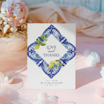 Sicilian Majolica Danke-Card - Lemon Design