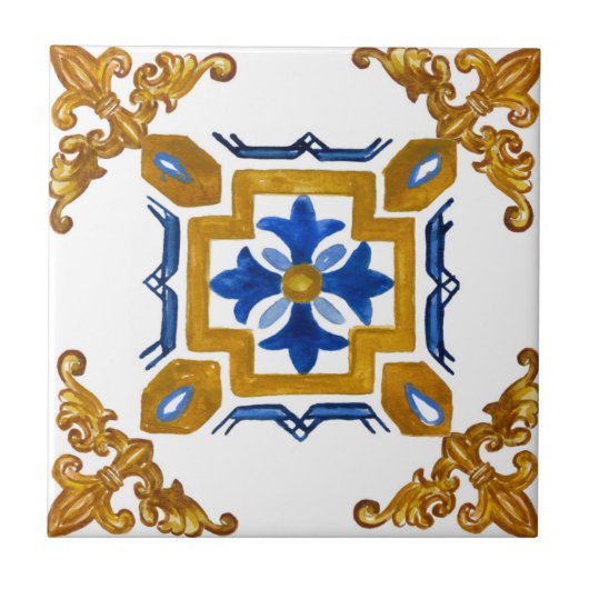 Sicilian,majolica,tiles, fliese (Vorderseite)